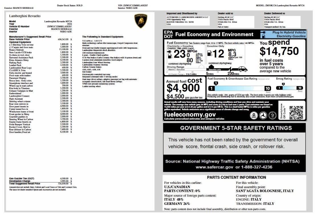 2024 Lamborghini Revuelto Coupe